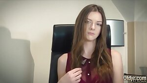 Naive babe got blackmailed by her colleague from work, who just wanted to fuck her pussy